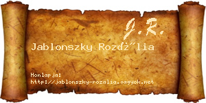 Jablonszky Rozália névjegykártya