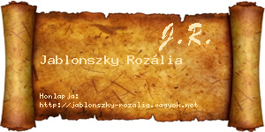 Jablonszky Rozália névjegykártya