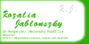 rozalia jablonszky business card